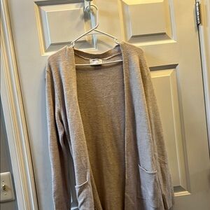 Old Navy Cream Cardigan Sweater Long Knit